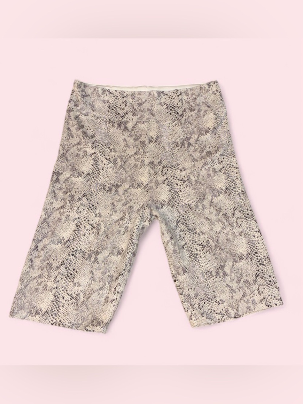 12th Tribe Neutral Snake-Print Biker Shorts